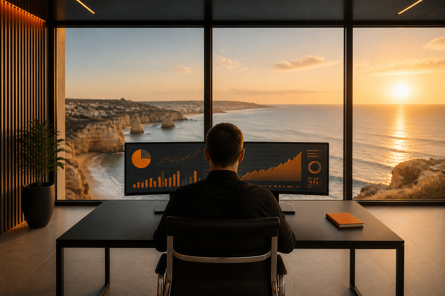 Modern workspace in the Algarve region of Portugal