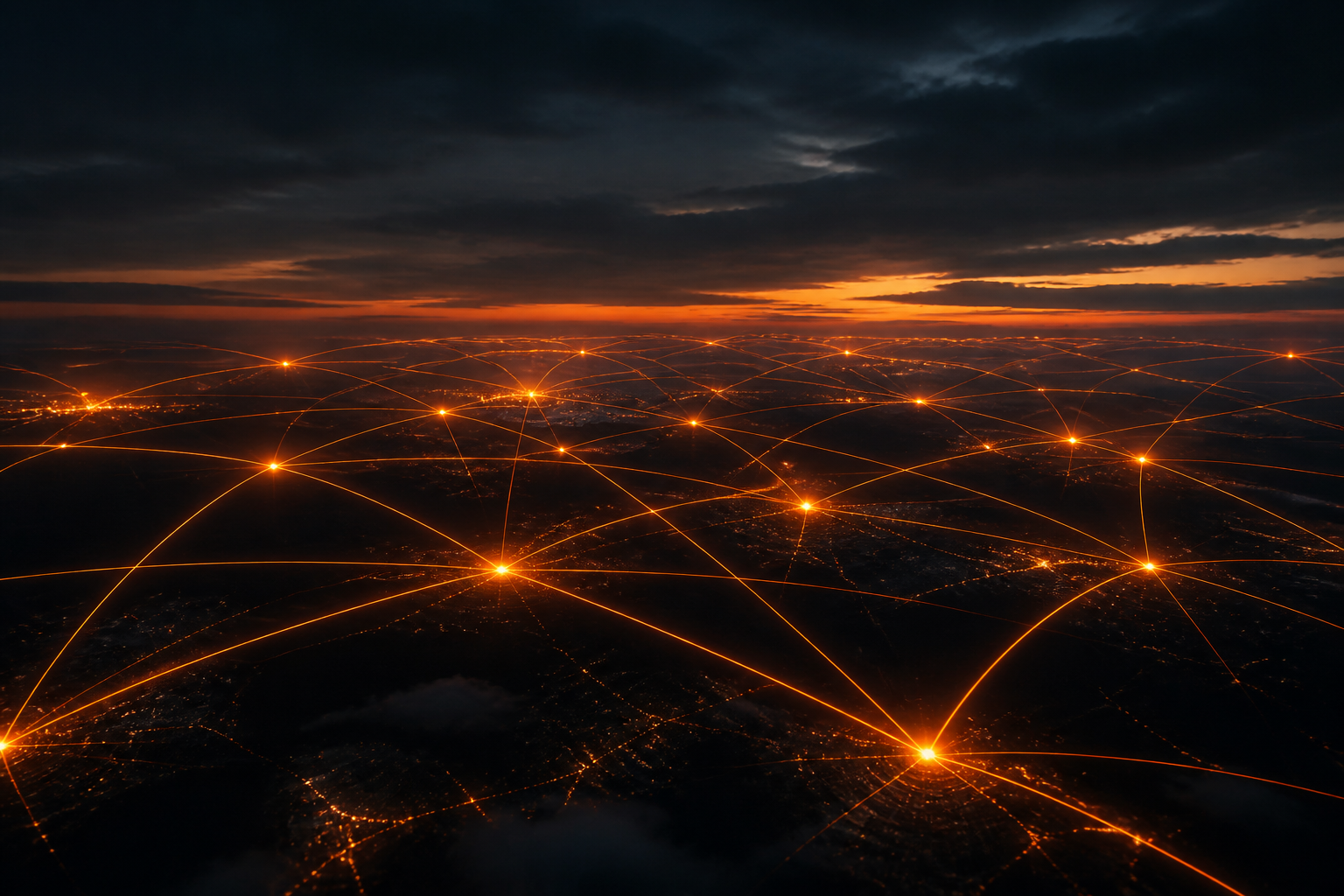 Interconnected network representing commitment to digital vision